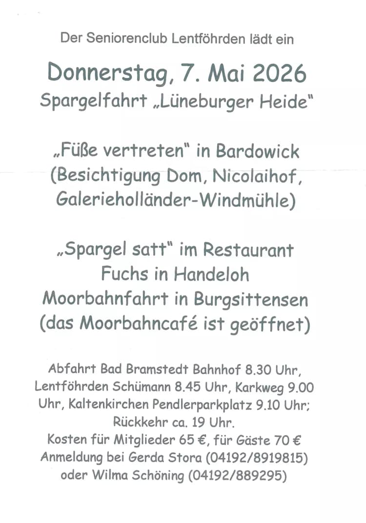 Spargelessen Lentföhrden